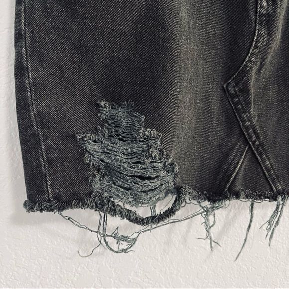 EUC Pacsun Distressed Black Jean Skirt - Picture 13 of 16
